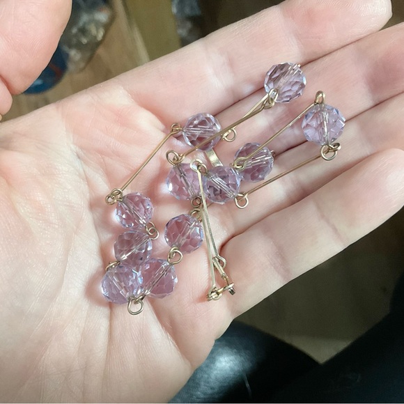 Art Deco Alexandrite Glass Bead Necklace Gold Filled Antique - Picture 4 of 7